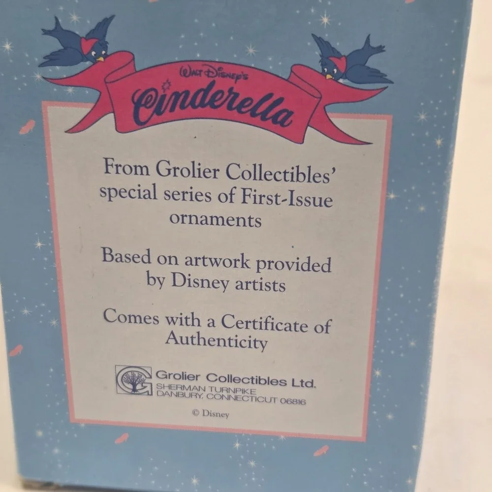Disney Grolier  Special First Issue Christmas Ornament Cinderella With Box